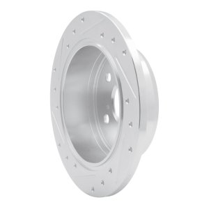 Lexus ES330 Brake Rotor (1) - Rear Right - R1 Concepts - Drilled & Slotted - Silver - `02-`08